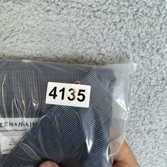 Mizzen Main Shirt Mens L Blue Button Up Long Sleeve Stretch Trim No Tuck Fit - Picture 8 of 8